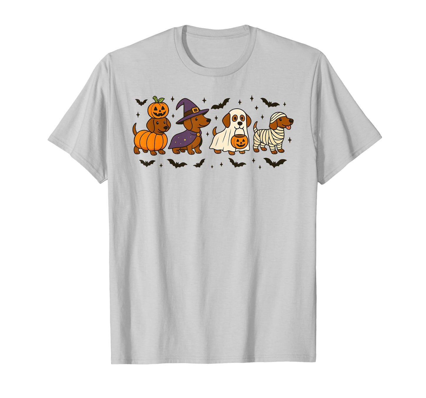 Dachshund Dog Witch Happy Halloweenie Spooky Season T-Shirt