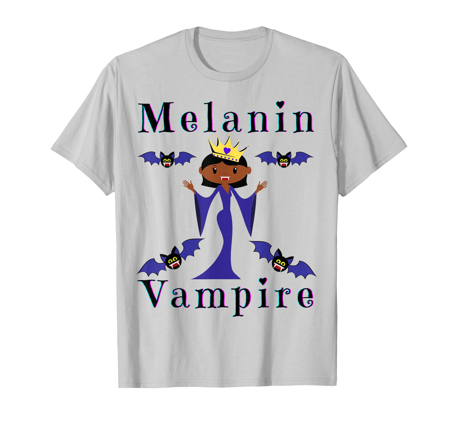 Melanin Vampire Funny Black Girl Magic Funny Halloween Girls T-Shirt