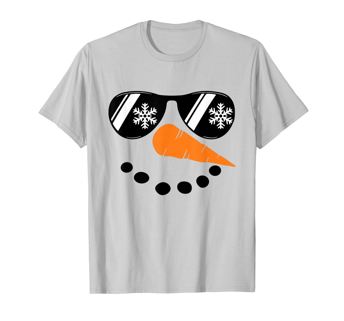 Cool Snowman Face Glasses Christmas Xmas Costume Boy Men T-Shirt