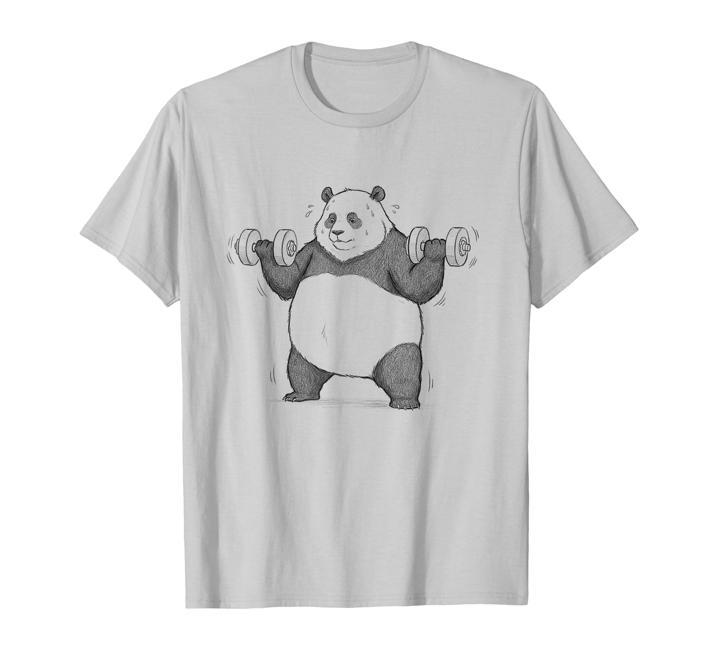 Panda Lifting Dumbbells Gym Funny Design For Men T-Shirt