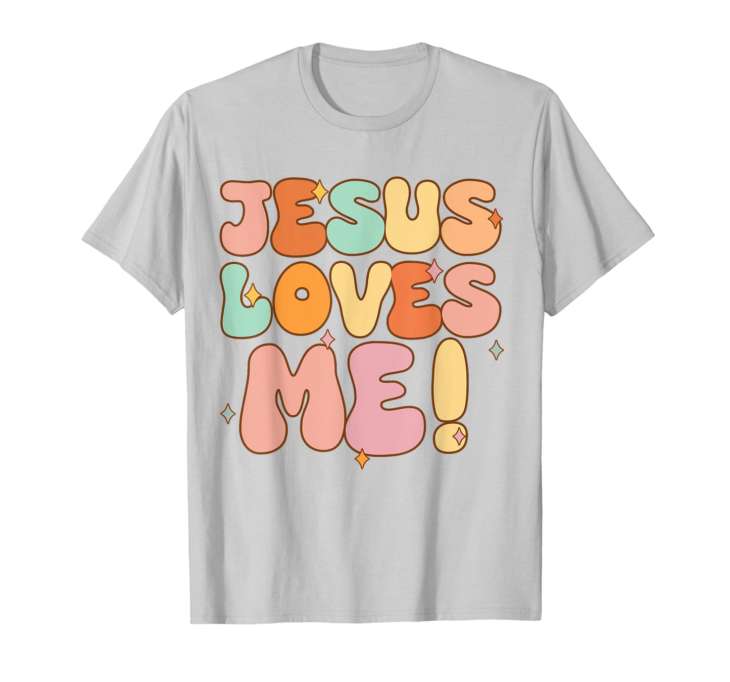 Women Jesus Loves Me-Shirt Groovy Toddler Girl Kid Christian T-Shirt