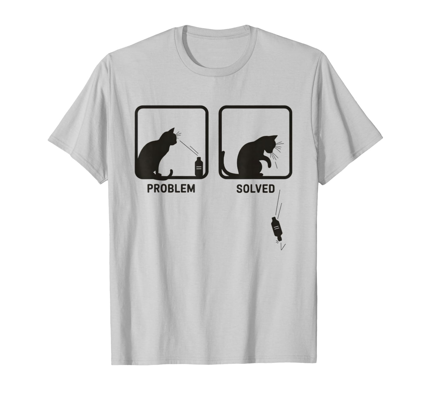 Problem Solved Funny Sarcastic Cat Graphic T-Shirt