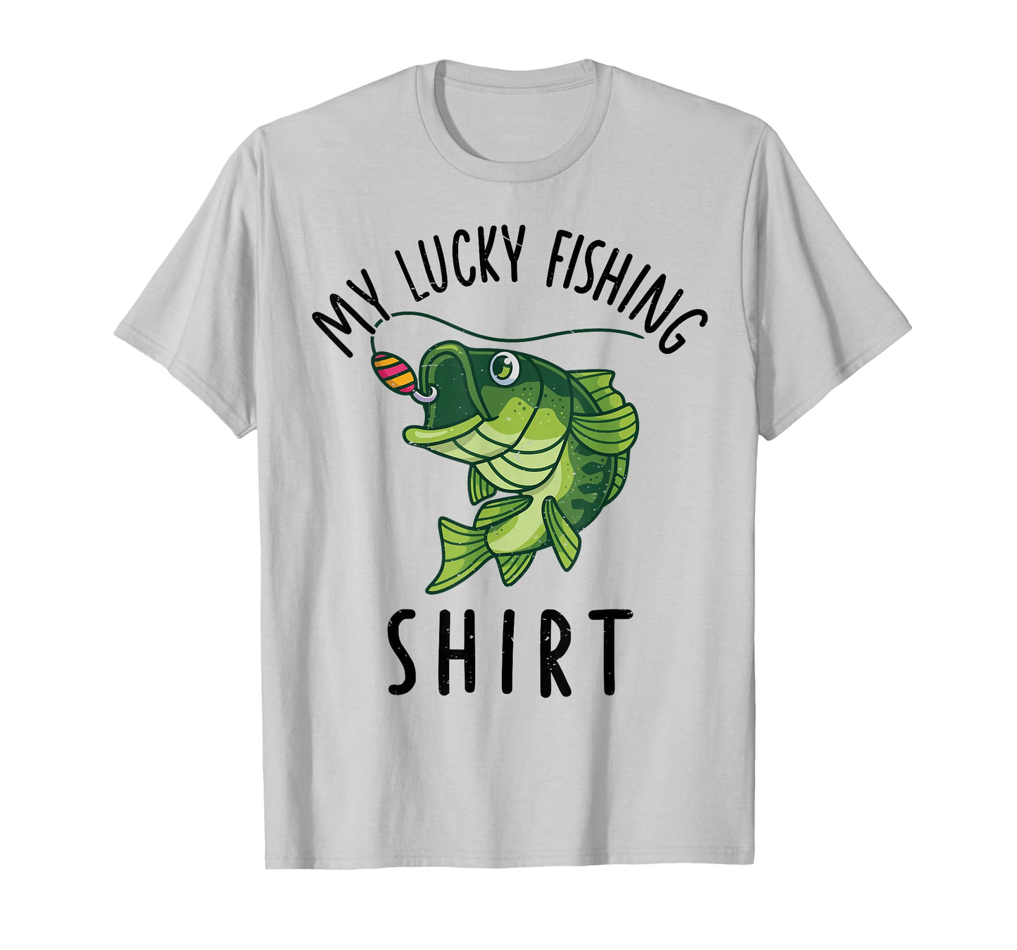 Kids My Lucky Fishing-Shirt Boys Large Mouth Bass Dad Funny T-Shirt