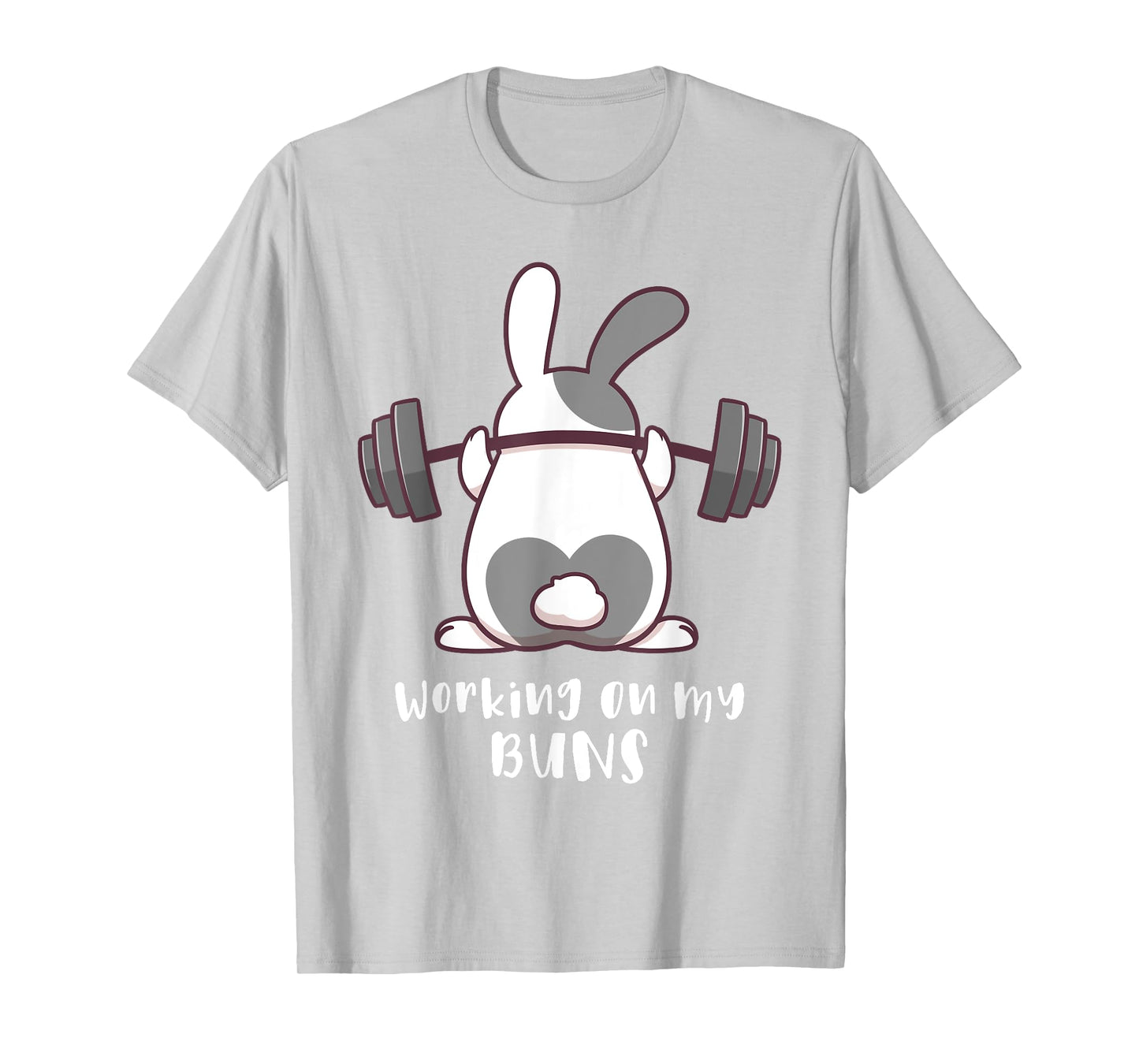 Working On My Buns Bunny Workout Gym Pun Gift Cute T Shirt T-Shirt