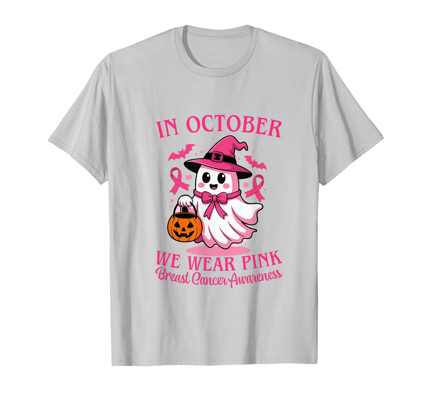 in October We Wear Pink Breast Cancer Awareness T-Shirt