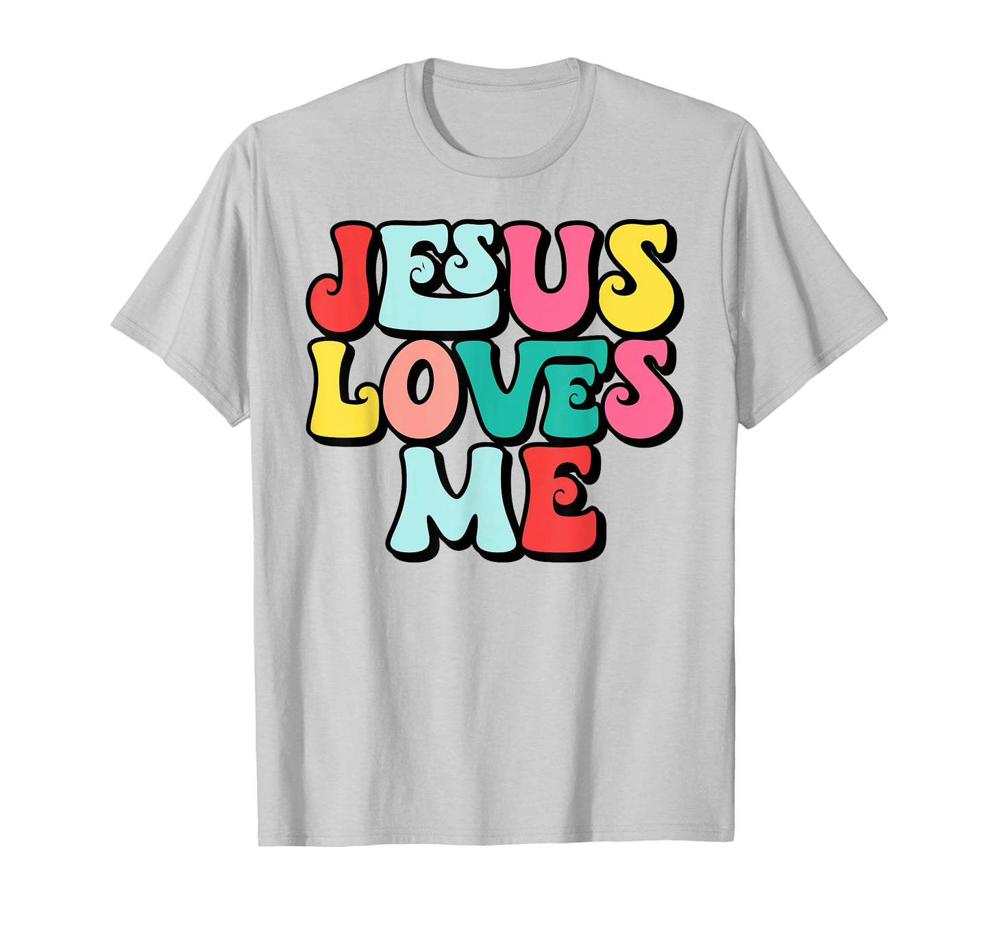 Jesus Loves Me Retro Vintage Groovy Style Men Womens T-Shirt