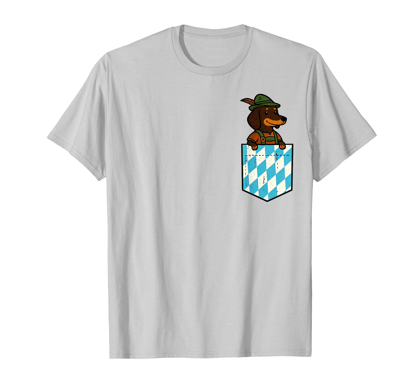 Oktoberfest Bavaria Flag Pocket Dachshund Funny Oktoberfest T-Shirt