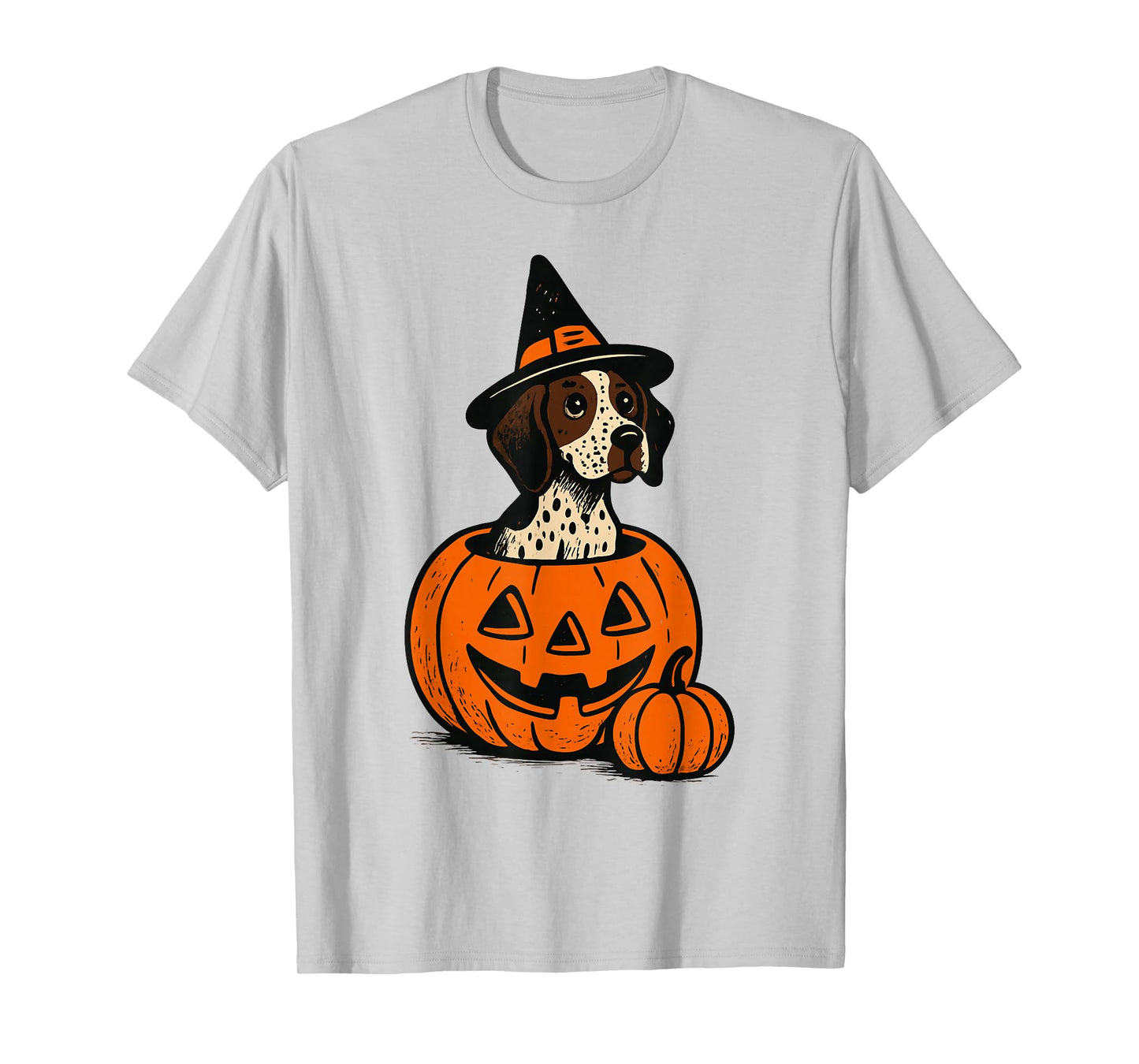 Halloween Shorthaired Pointer Dog in Pumpkins Spooky Vibes T-Shirt
