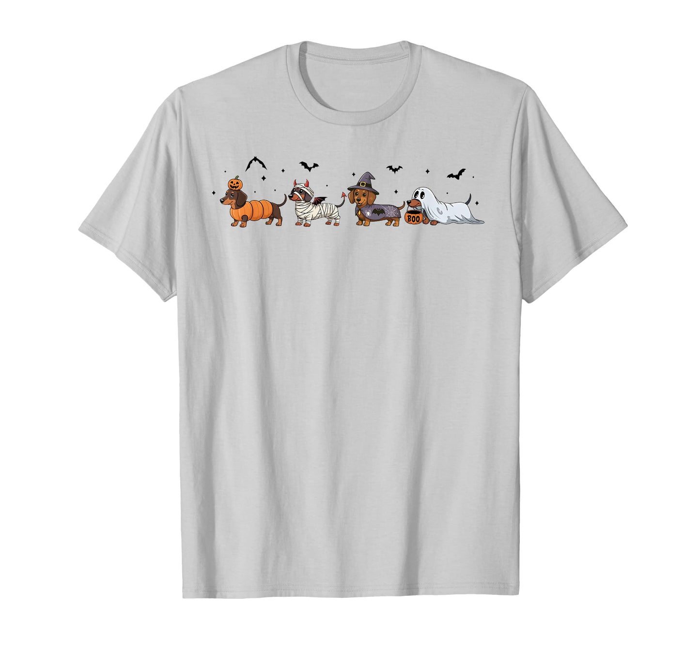 Dachshund Dog Witch Happy Halloweenie Spooky Season T-Shirt