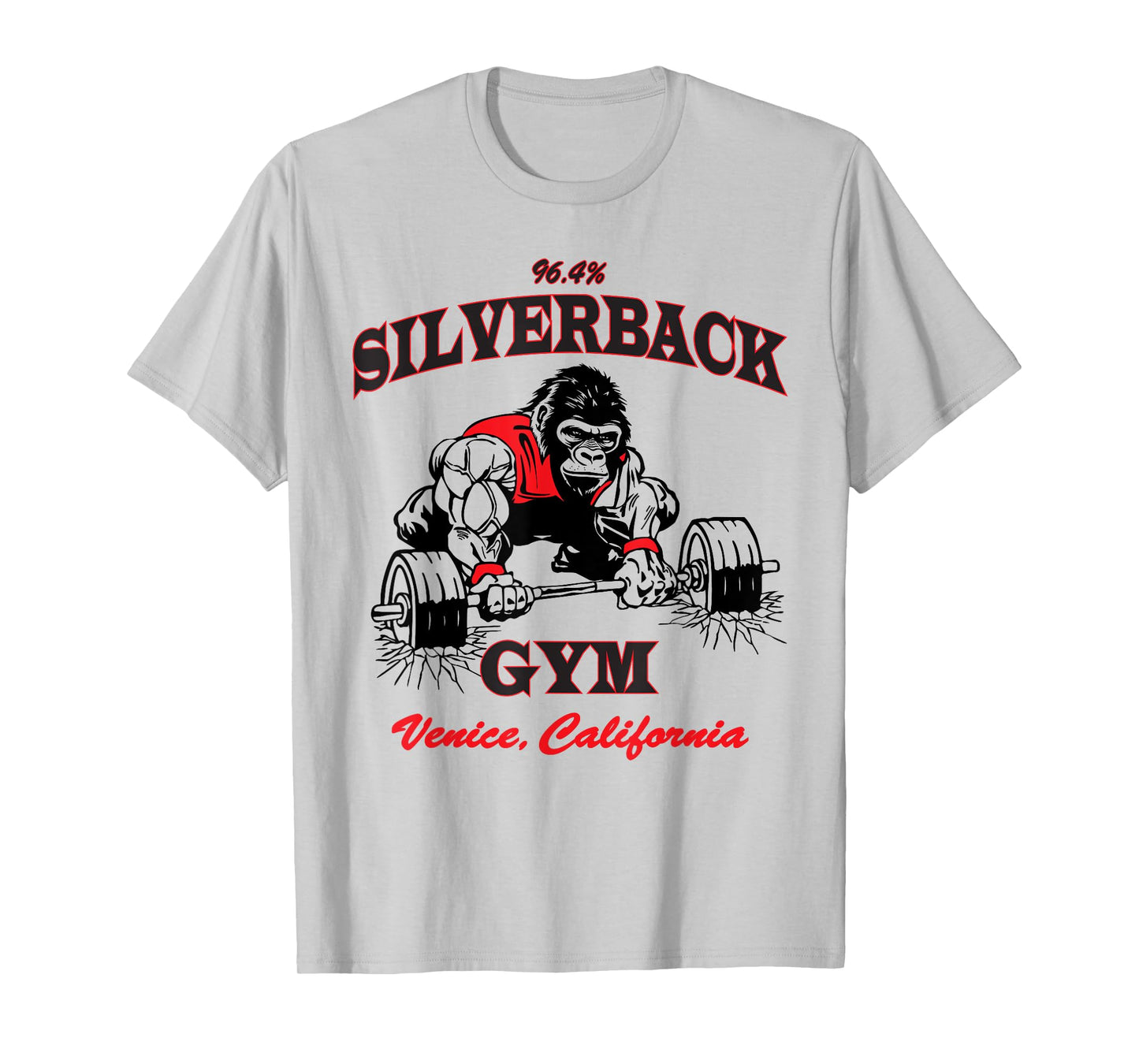 96.4% Silverback gym apparel, body building, gym Venice retr T-Shirt