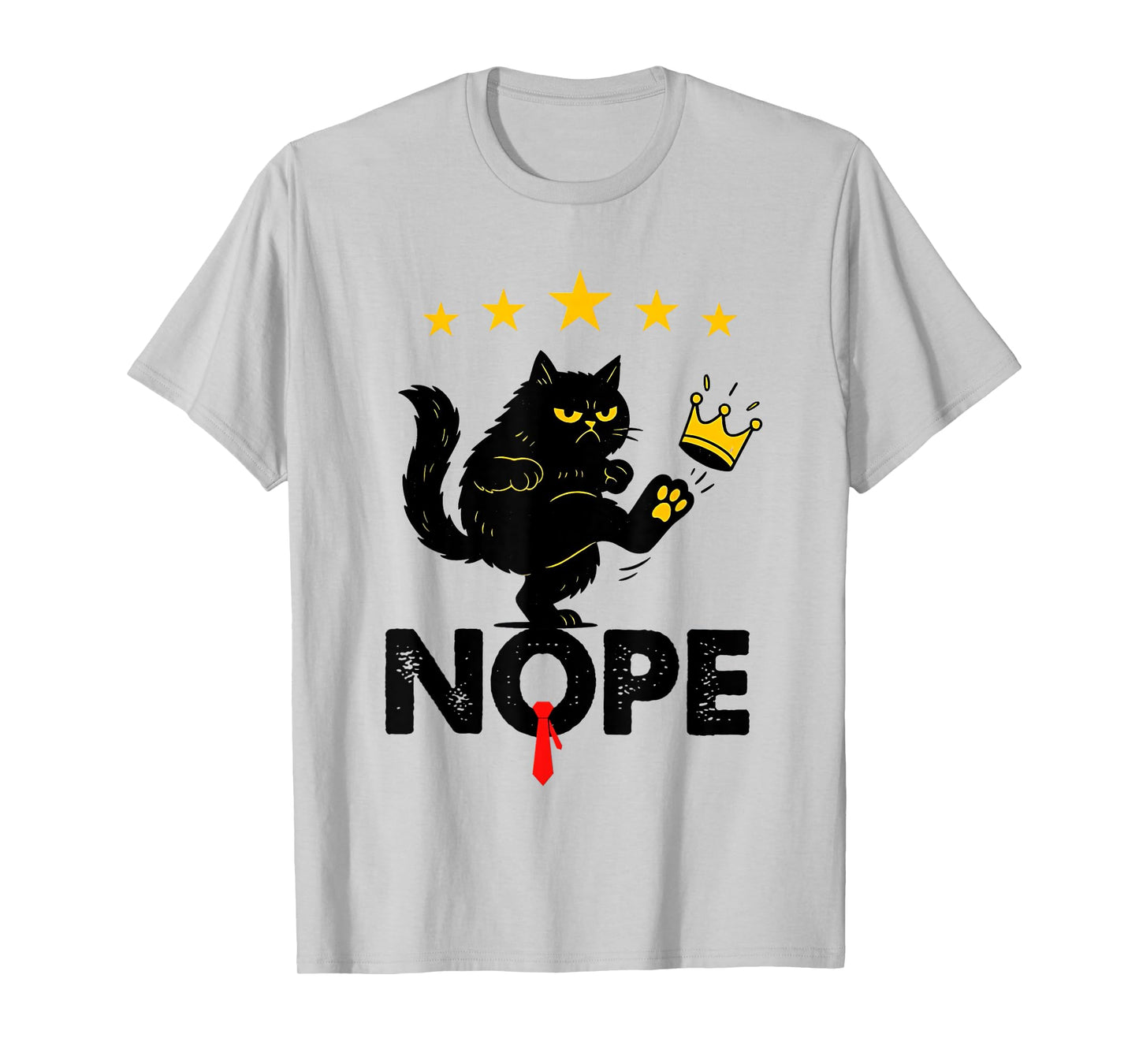 Nope No King In America Black Cat T-Shirt