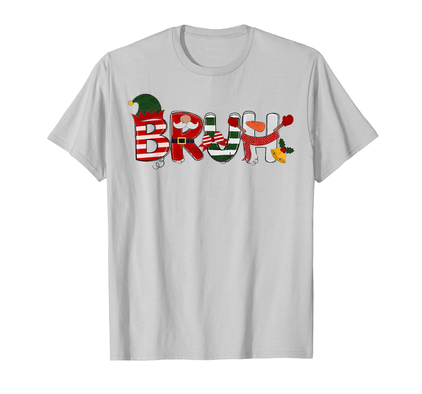 Bruh Merry Christmas Funny Santa Squad Pajamas Xmas Holiday T-Shirt