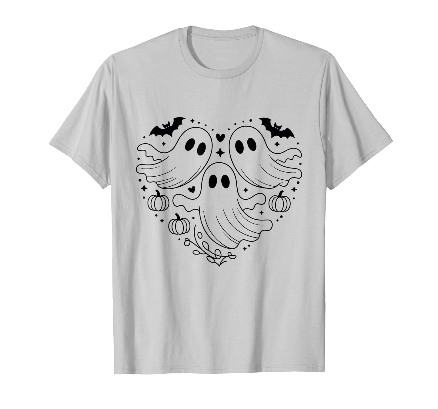 Black Ghost Heart Halloween Family Costume Men Women T-Shirt