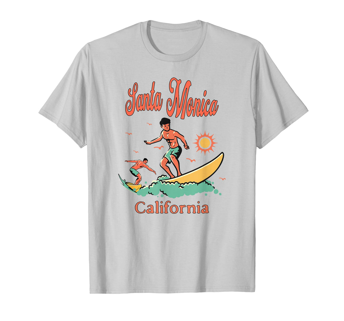 California Santa Monica CA Surfer Surfing Beach Vacation T-Shirt