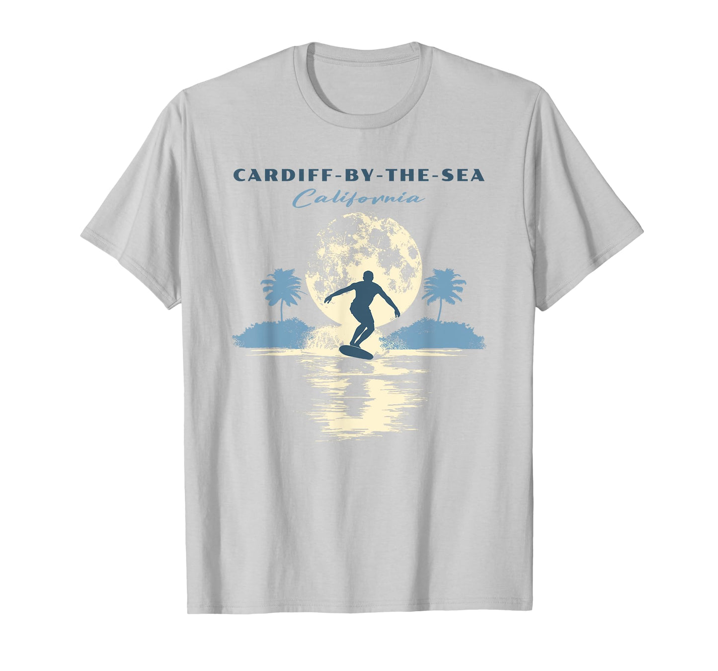 Cardiff-by-the-Sea Beach Retro Vintage Surf T-Shirt for Men Women Kids