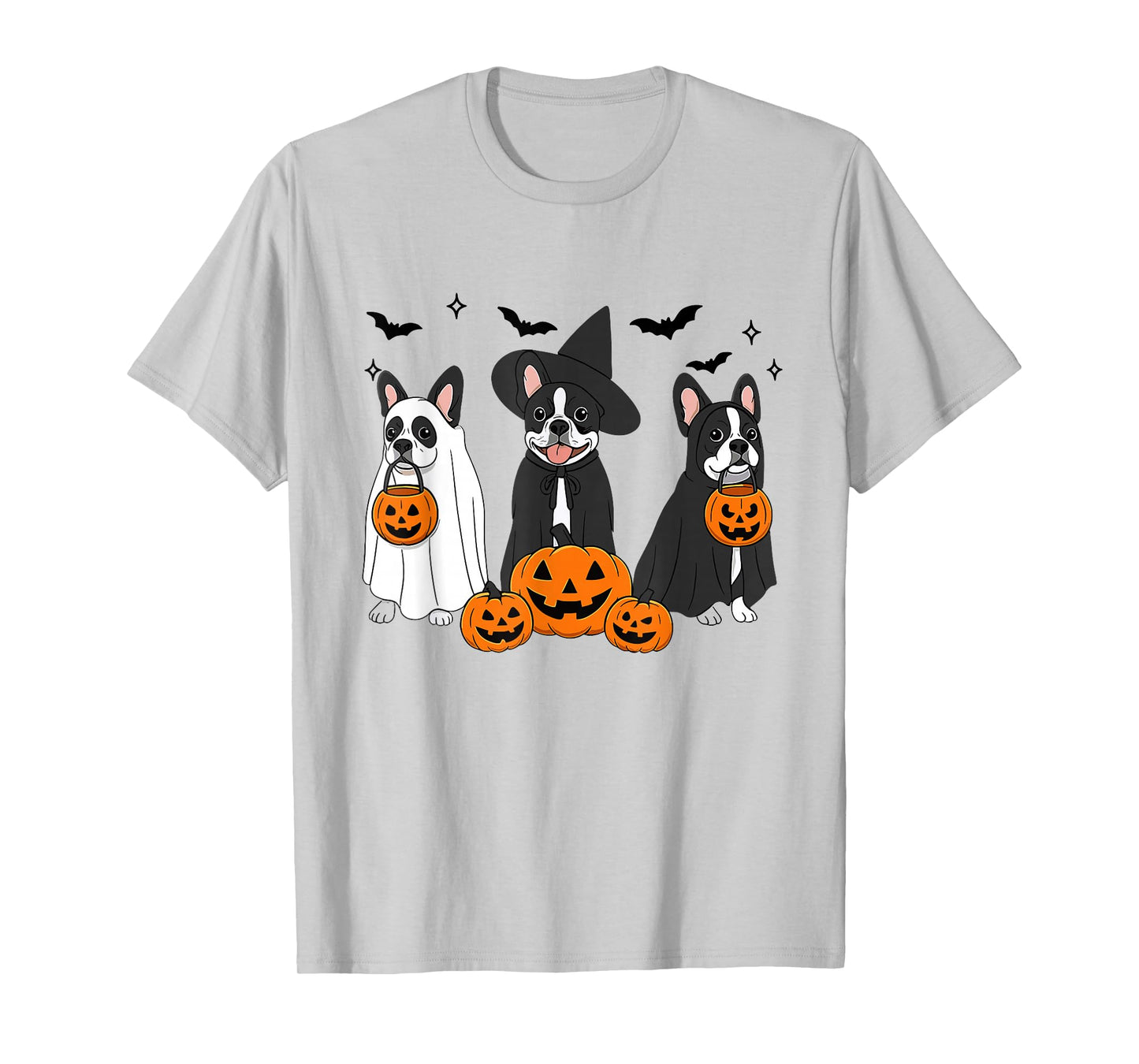 Witch Boston Terrier Halloween Boston Terrier Ghost Dog Mom T-Shirt