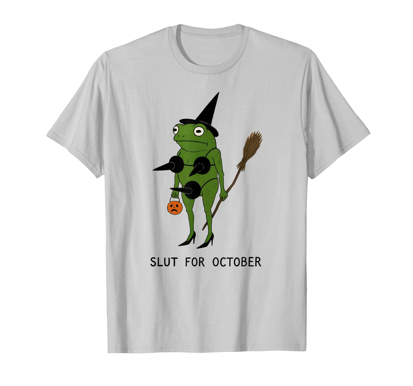 Funny Witch Frog Slut for October Halloween Costume Women T-Shirt