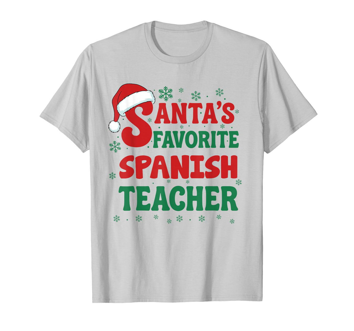 Santa's Favorite Spanish Teacher Christmas Holiday Pajama T-Shirt