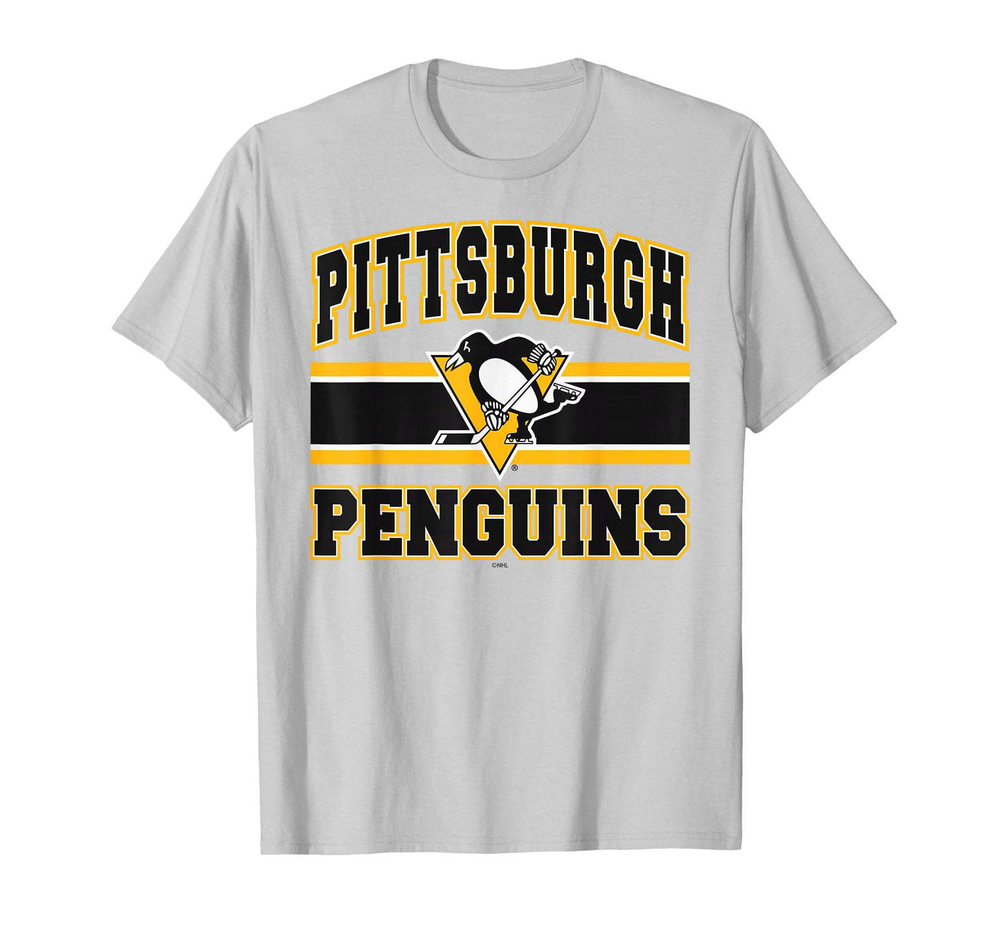 Pittsburgh Penguins Stripe Gray Officially Licensed T-Shirt