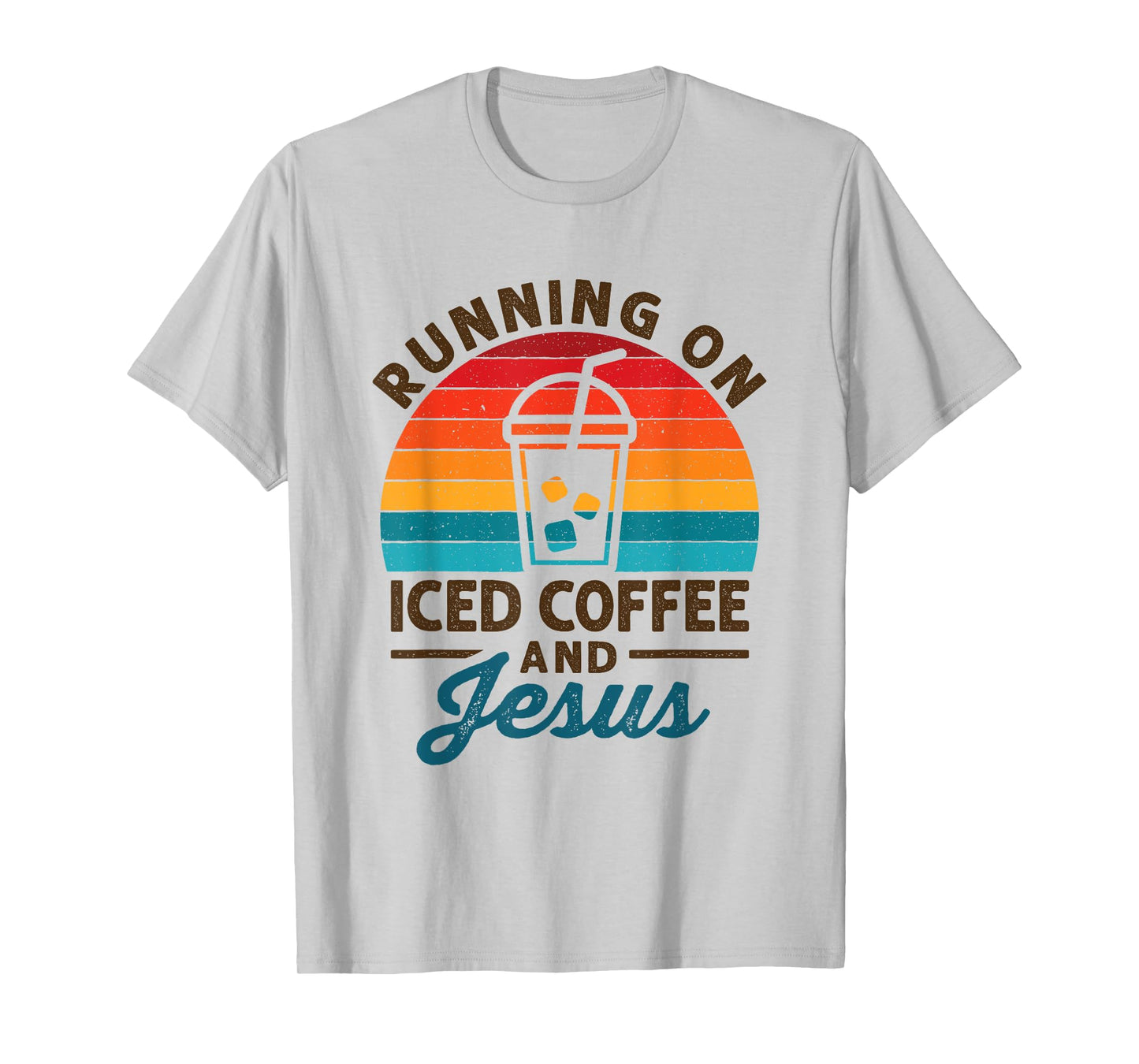 Running on Iced Coffee and Jesus Cold Brew Lover Christian T-Shirt