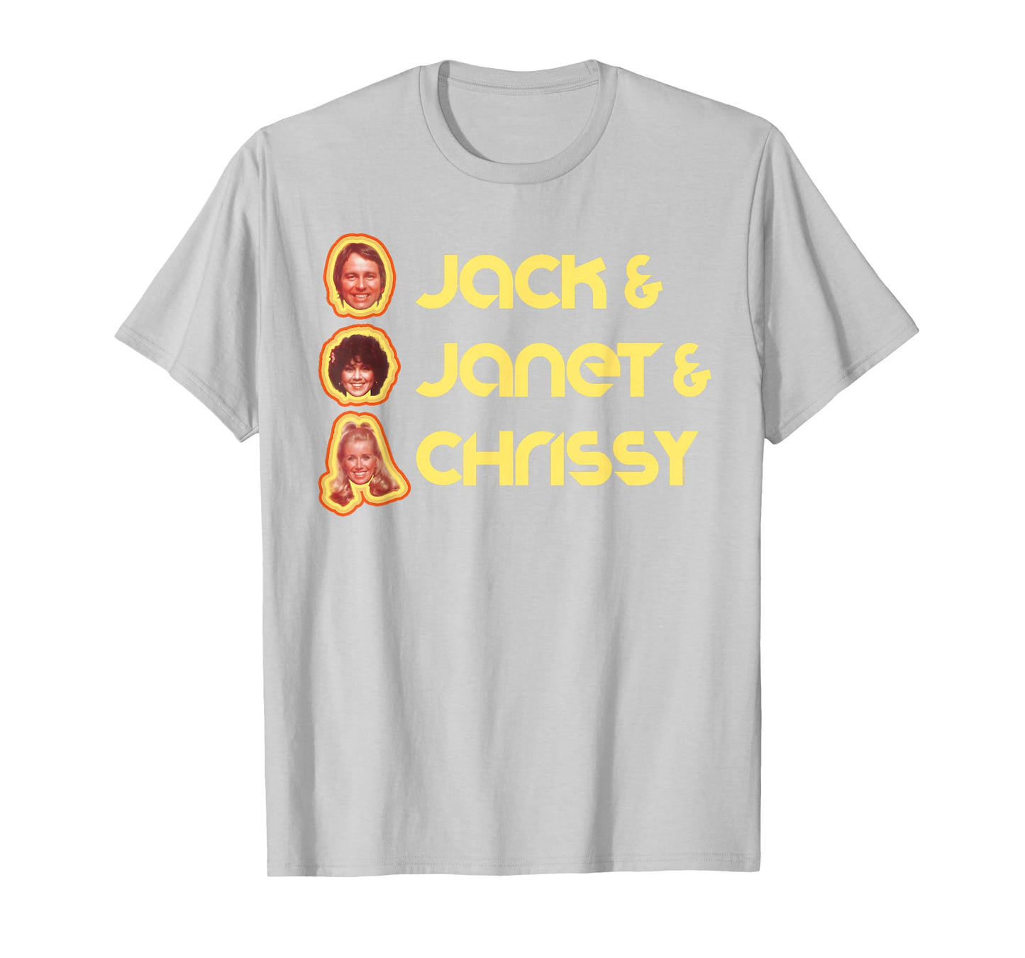 Jack & Janet & Chrissy Three's Company Roommate Faces Retro T-Shirt