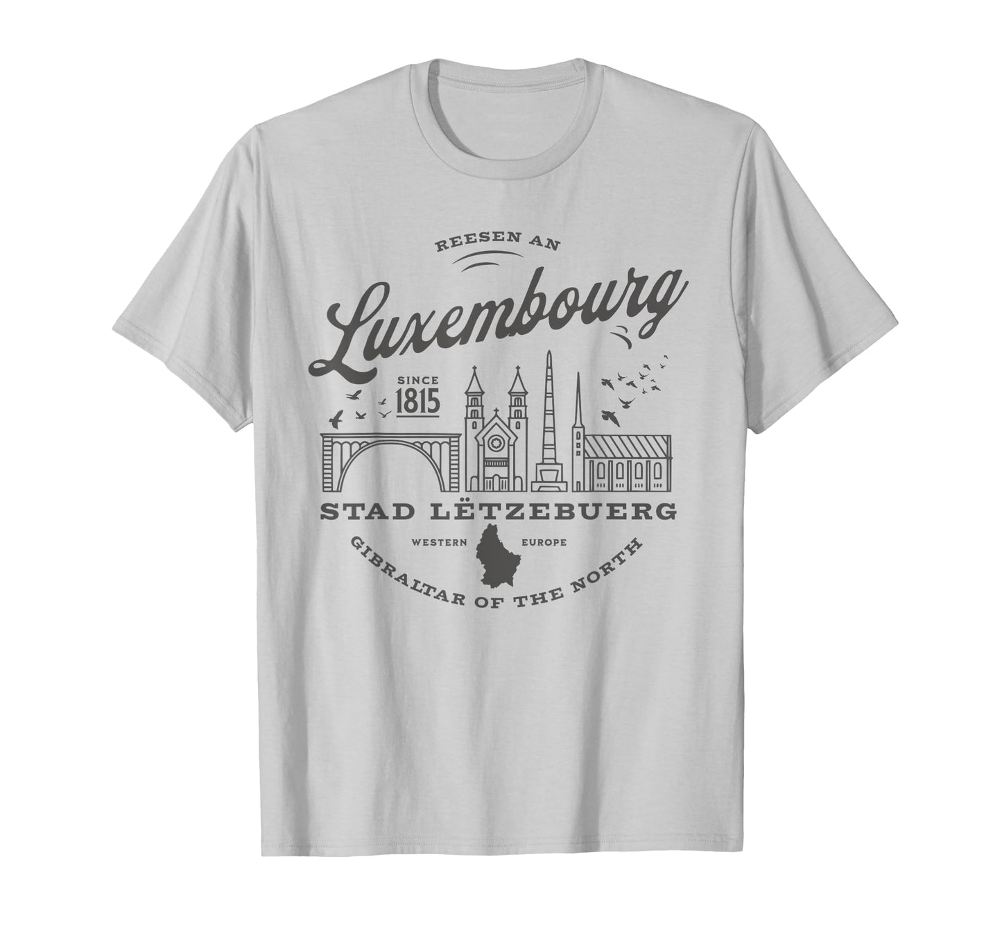 Travel to Luxembourg Western Europe Vintage Skyline T-Shirt