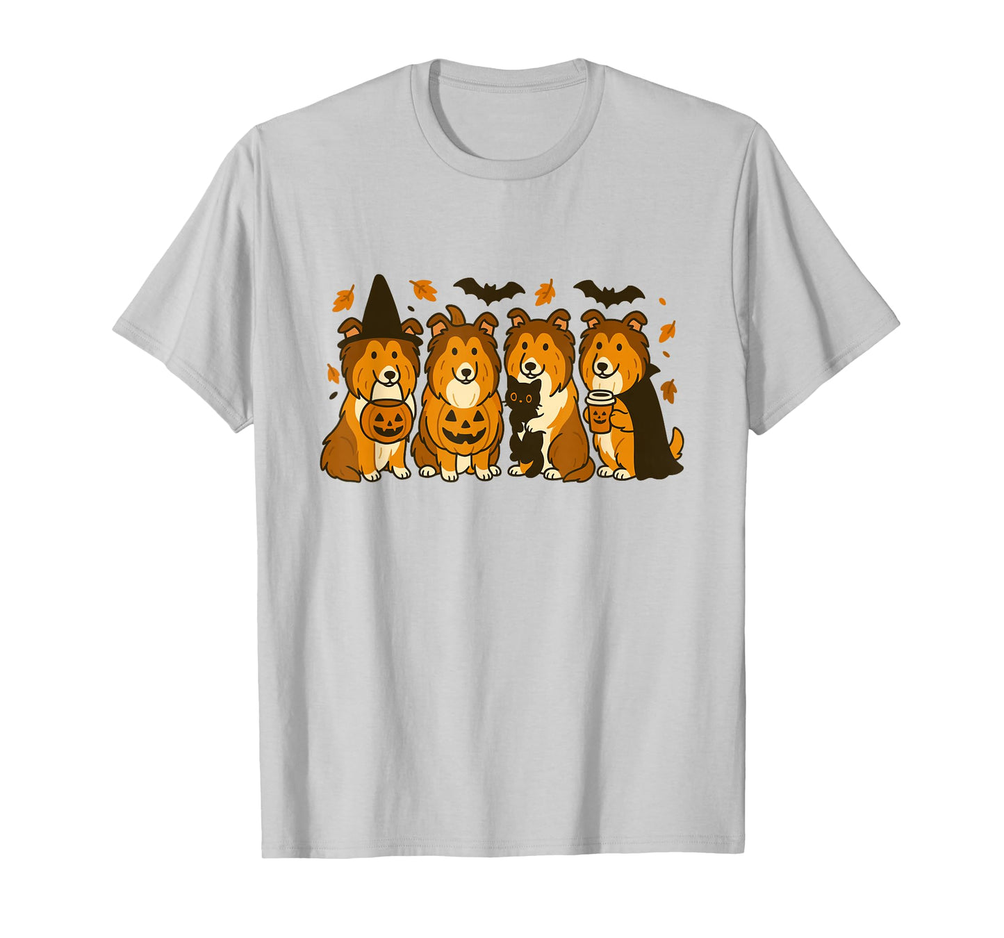 Witch Rough Collie Halloween Fall Rough Collie Dog Mom T-Shirt