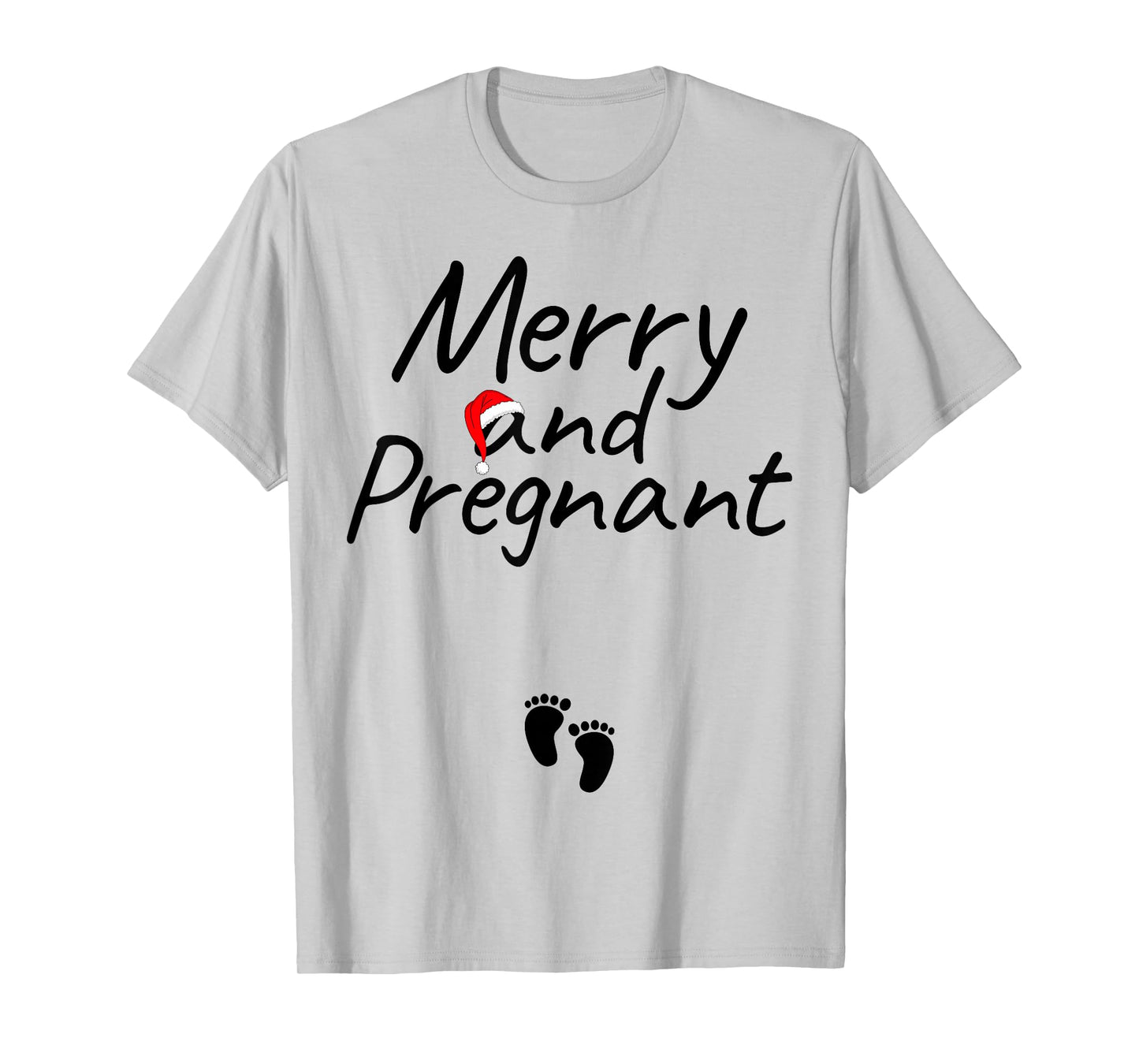 Merry and Pregnant Xmas Pregnancy Announcement Christmas T-Shirt
