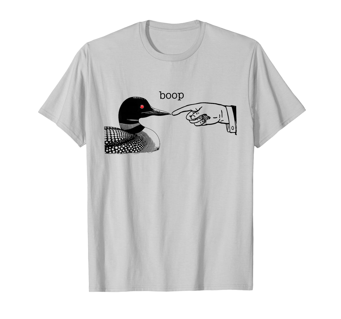 Loon Boop With Pointing Hand Human - Water Bird Loon Lovers T-Shirt