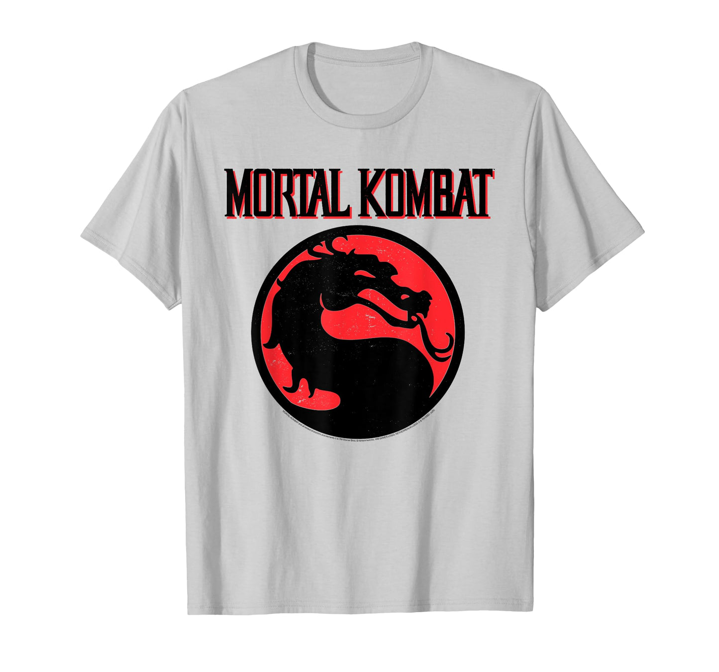 Mortal Kombat Vintage Black and Red Dragon Logo Video Game T-Shirt