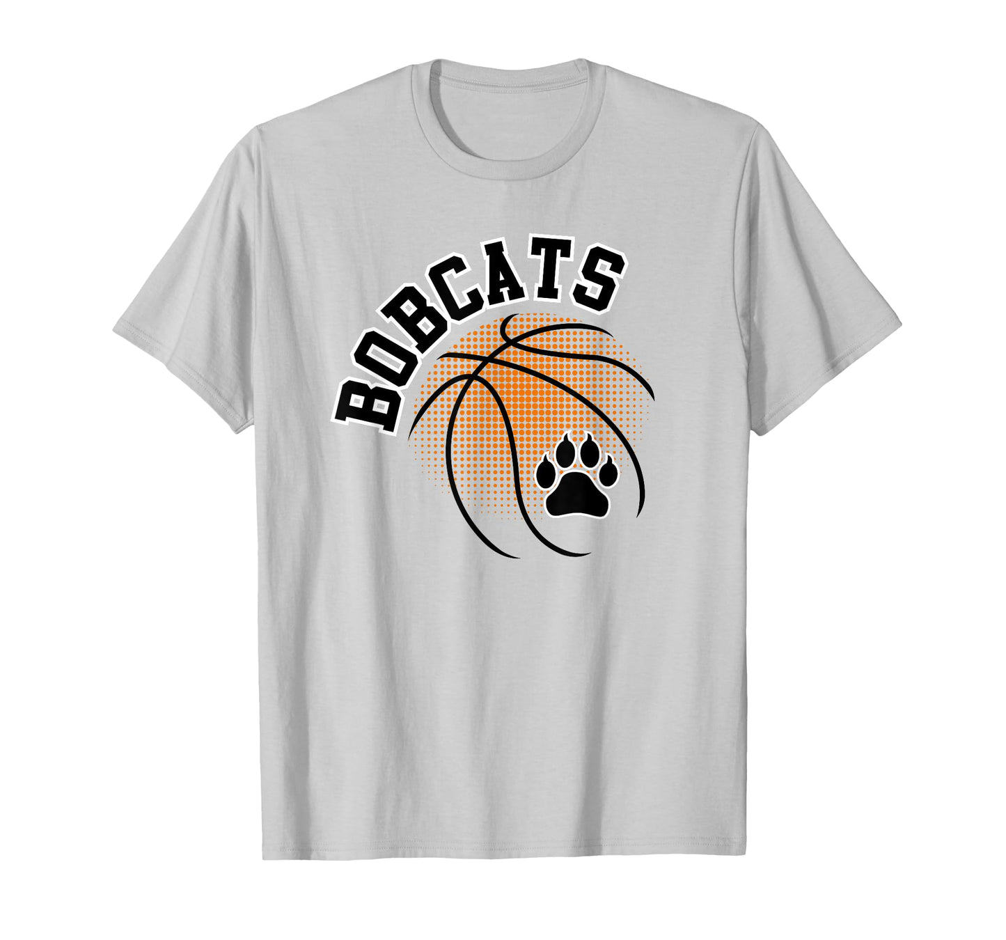 Bobcats Basketball Paw Print Game Day Mascot School Spirit T-Shirt