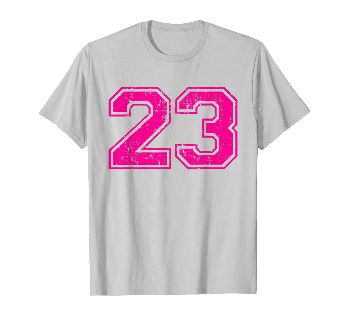 Number 23 Varsity Distressed Vintage Sport Team Player's T-Shirt