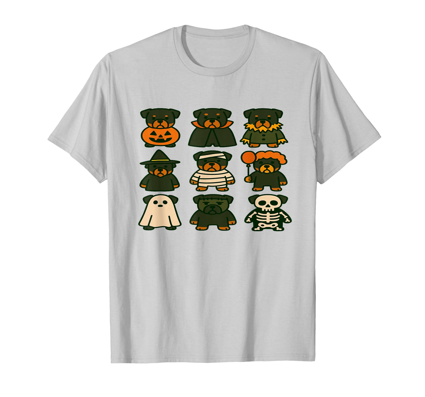 Rottweiler Halloween Costume Funny Scary Dog Ghost Witch T-Shirt