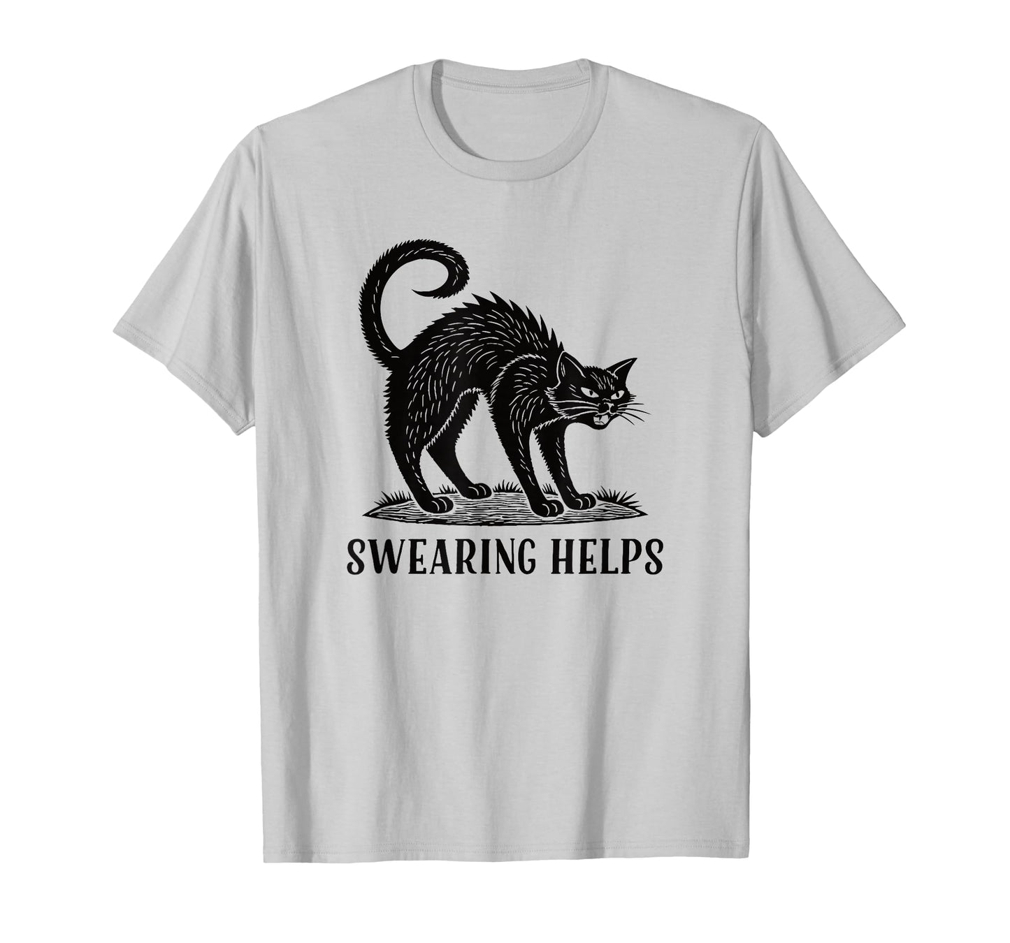Swearing Helps Halloween Black Cat T-Shirt