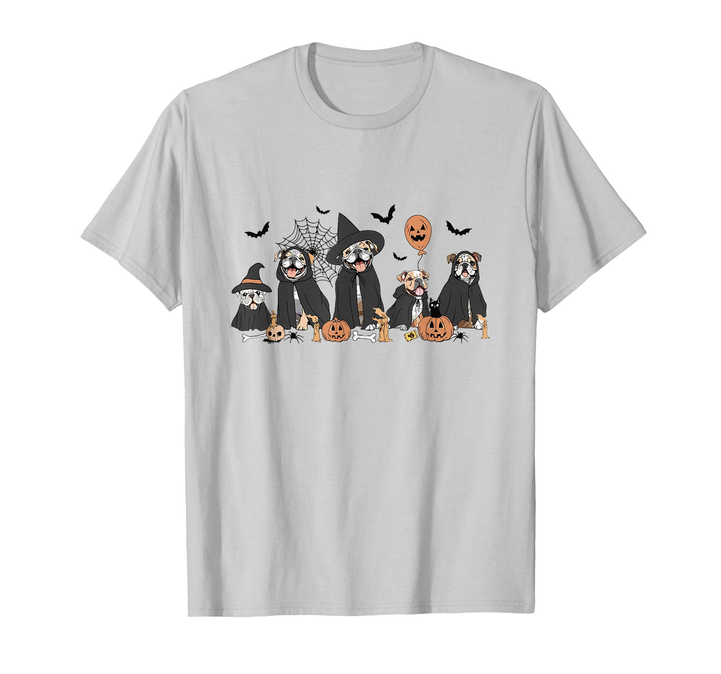 Witch English Bulldog Halloween Ghost Bulldog Dog Mom T-Shirt