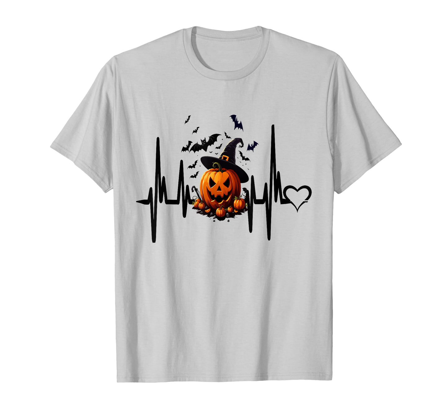 Funny Pumpkin Heartbeat Halloween for Women Men Kids T-Shirt