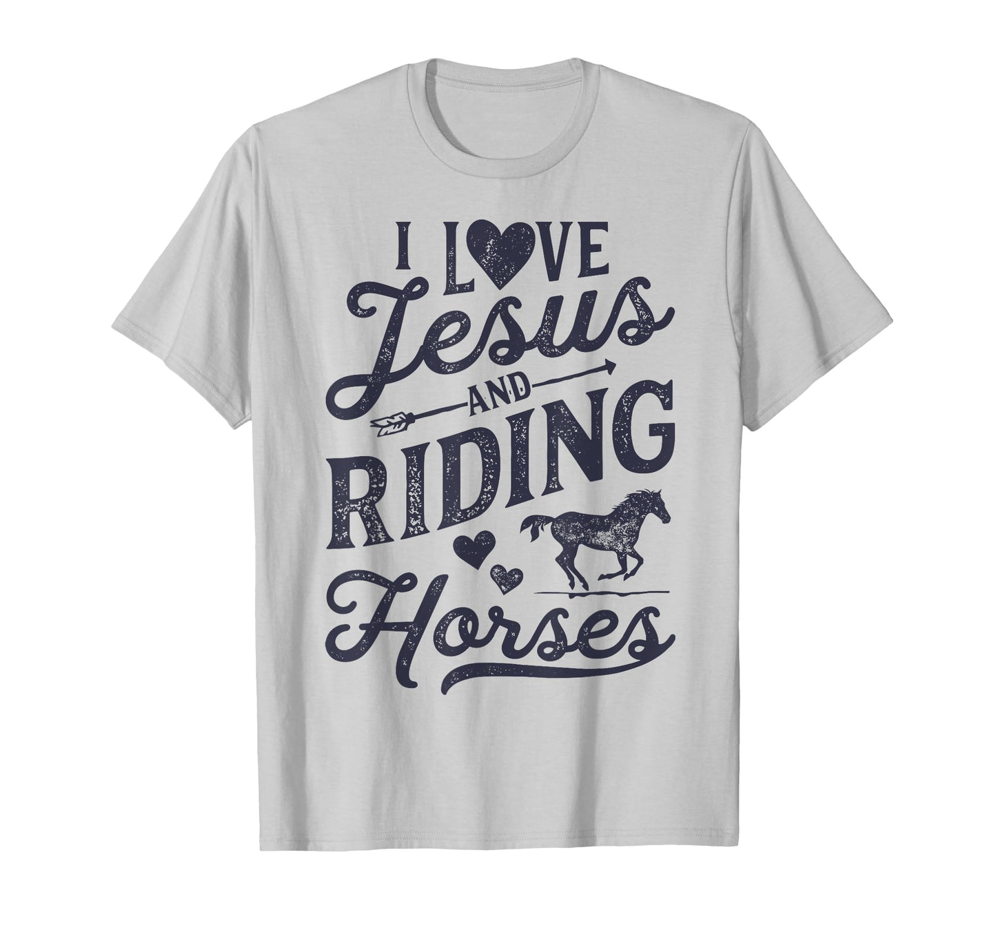 I Love Jesus And Riding Horses Horse Girl Horseback Rider T-Shirt