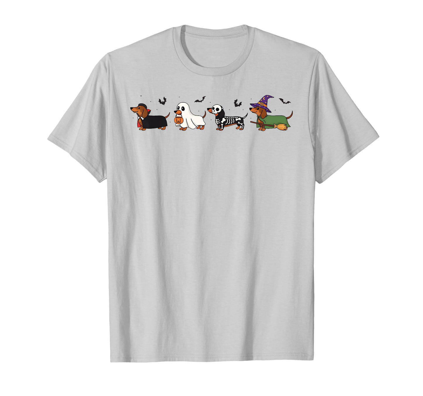 Dachshund Dog Witch Happy Halloweenie Spooky Season T-Shirt