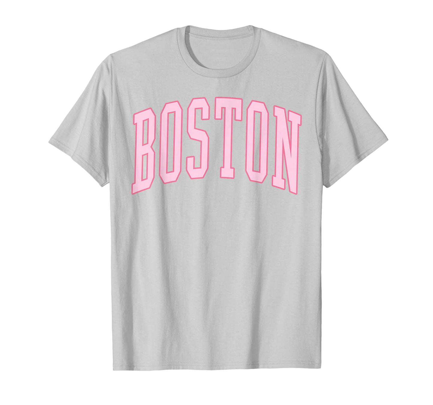 Boston Vintage Preppy Varsity Pink Sports T-Shirt