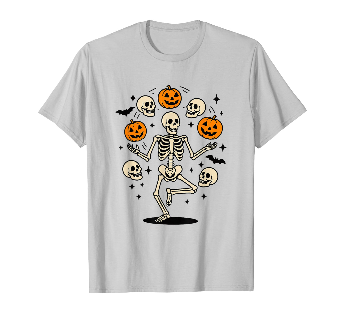 Skeleton Juggling Pumpkin Skulls Halloween Skeleton Spooky T-Shirt