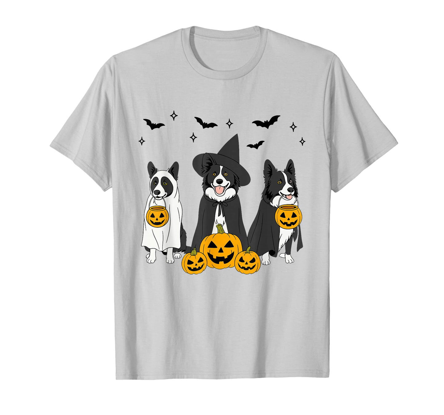 Witch Border Collie Halloween Ghost Border Collie Dog Mom T-Shirt