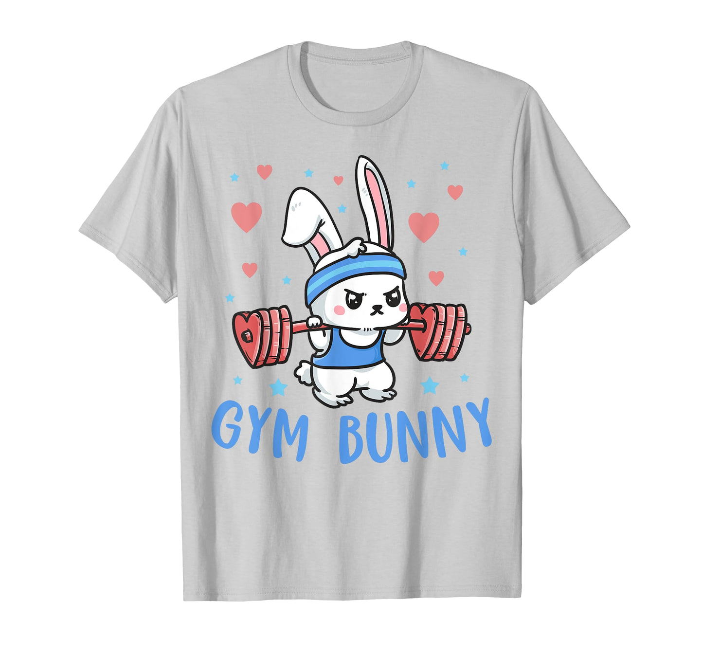 Gym Bunny Hearts Barbell Funny Workout Clothes Lift Weights T-Shirt