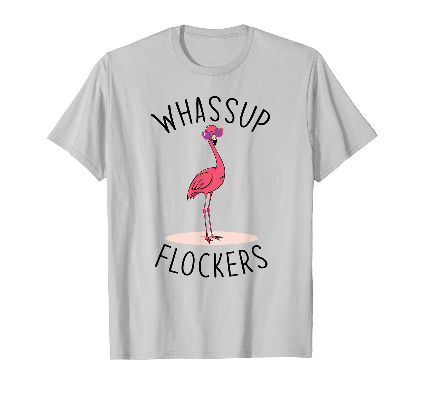 Whassup Flockers? Funny Vintage Pink Flamingo Sunglasses T-Shirt