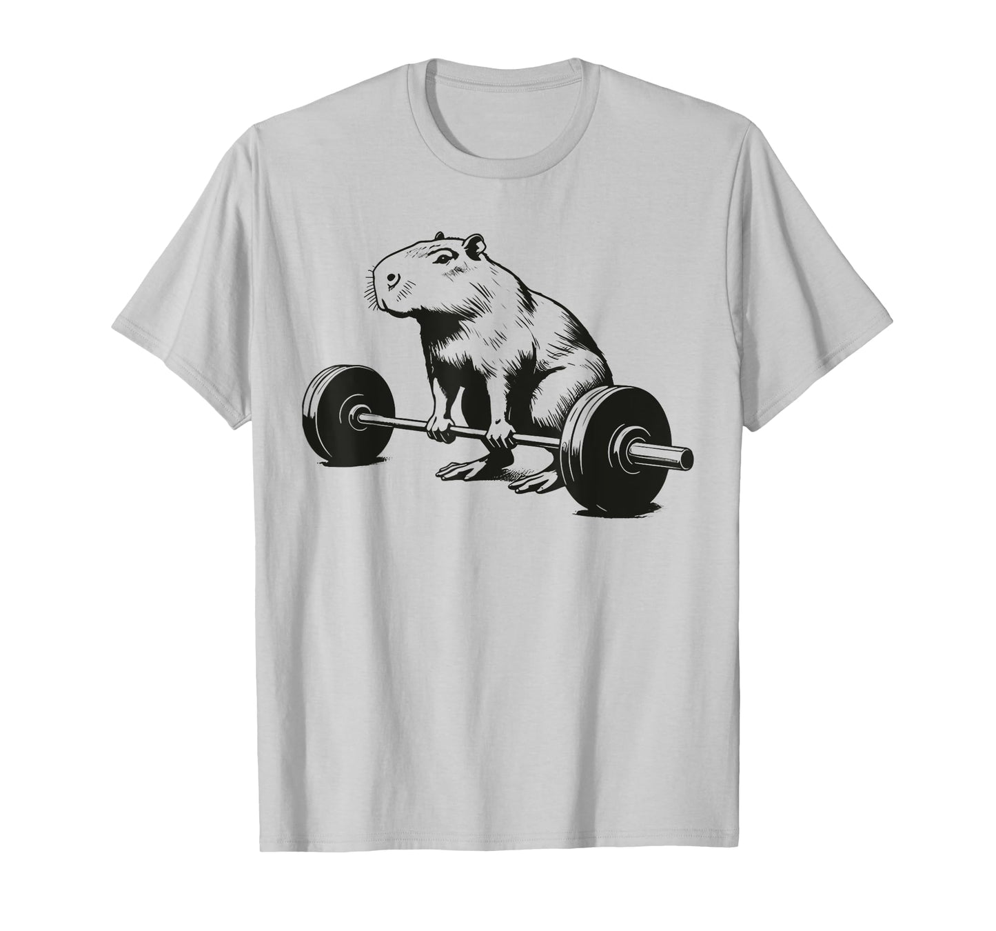 Bodybuilding Gifts Capybara Weightlifting Funny Workout Deadlift Fitness Gym T-Shirt, Small, Grey