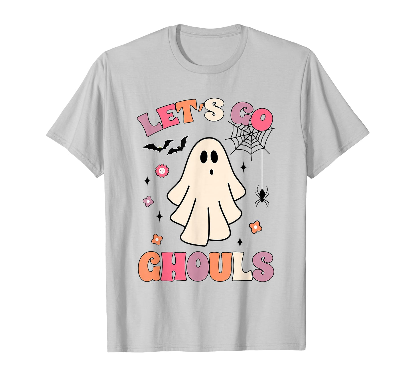 Retro Groovy Let's Go Ghouls Funny Halloween Ghost Costumes T-Shirt