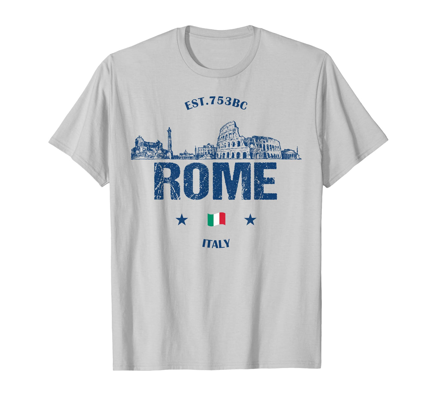 Rome Historical Landmarks Vintage Italy Flag T-Shirt