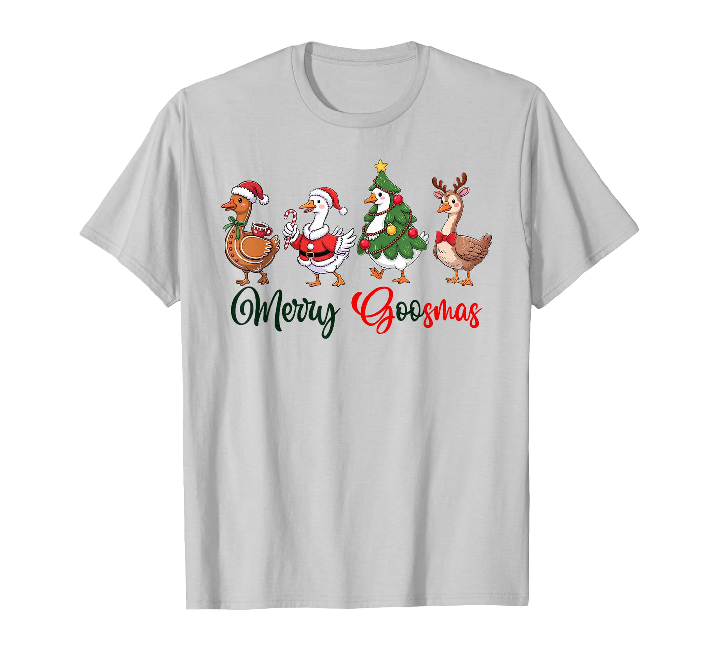 Funny Retro Merry Goosemas Christmas Silly Goose Xmas Lights T-Shirt