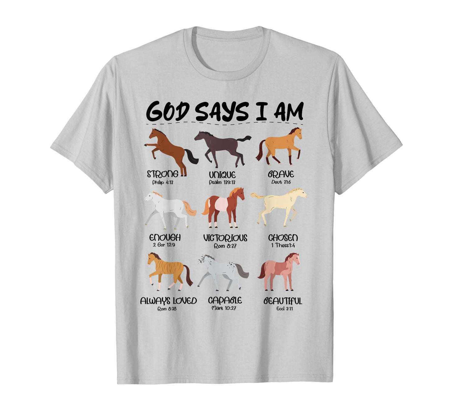 God Says I Am Horses Boys Girls Kids Christian Jesus Horse T-Shirt