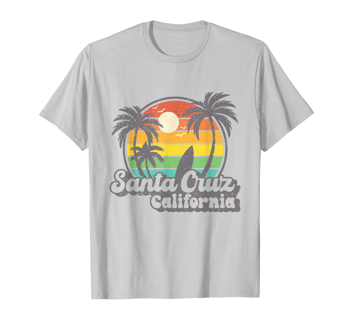 Retro Vintage Surfing & Skateboard Graphic Design Santa Cruz T-Shirt
