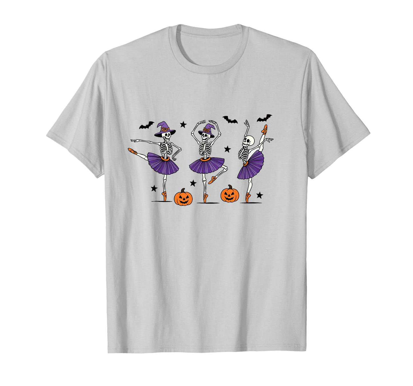 Dancing Skeleton Halloween Witch Ballerina Ballet Dancing T-Shirt